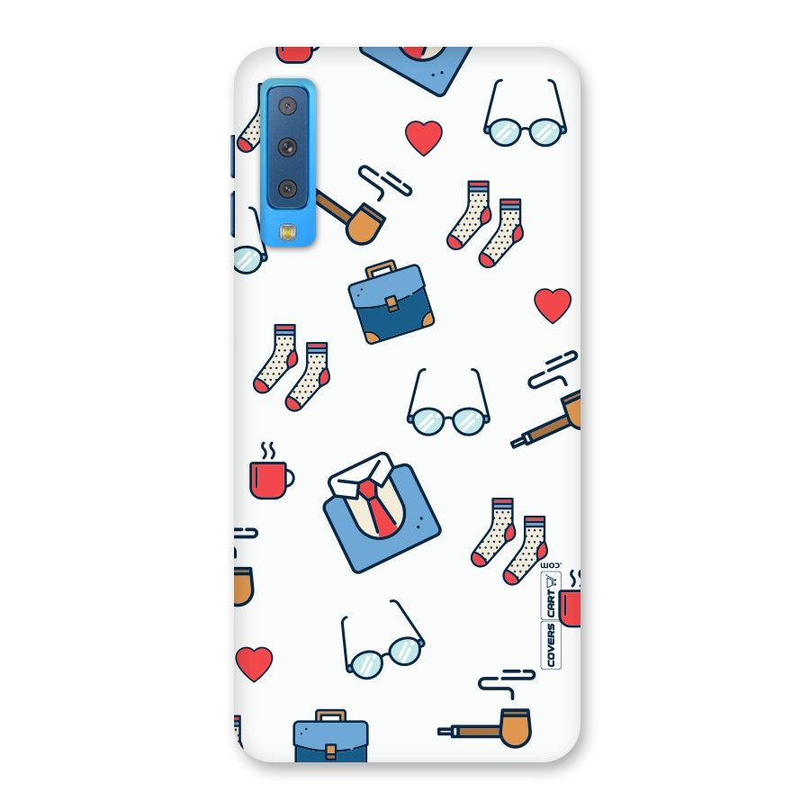 Shirt Spectacles Pattern Back Case for Galaxy A7 (2018)
