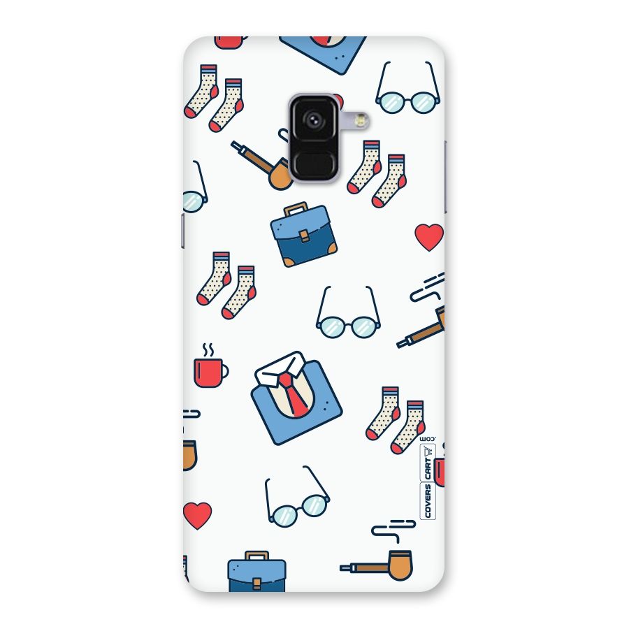 Shirt Spectacles Pattern Back Case for Galaxy A8 Plus