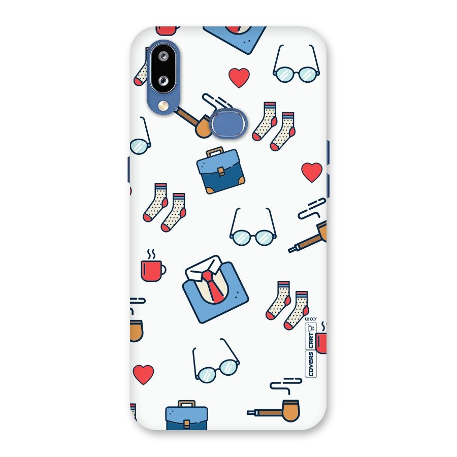 Shirt Spectacles Pattern Back Case for Galaxy M01s