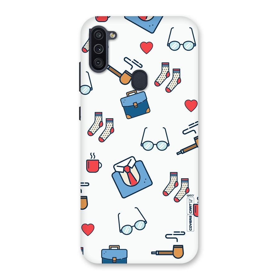Shirt Spectacles Pattern Back Case for Galaxy M11