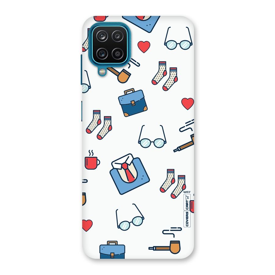 Shirt Spectacles Pattern Back Case for Galaxy M12