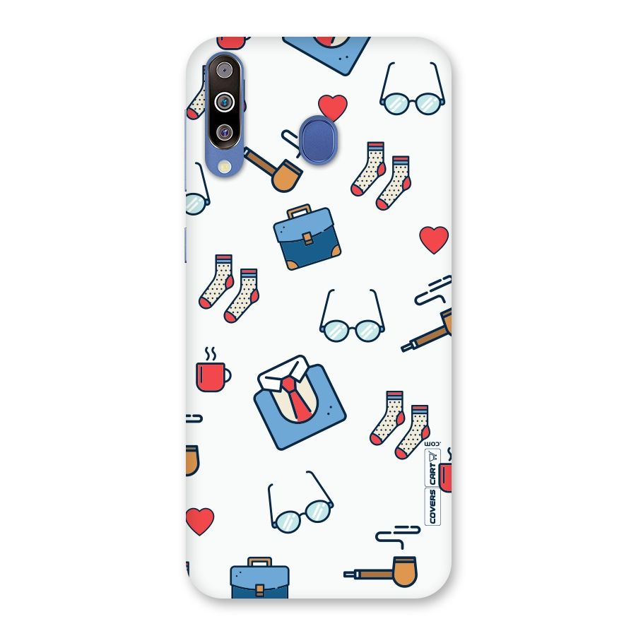 Shirt Spectacles Pattern Back Case for Galaxy M30
