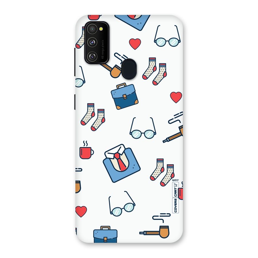 Shirt Spectacles Pattern Back Case for Galaxy M30s