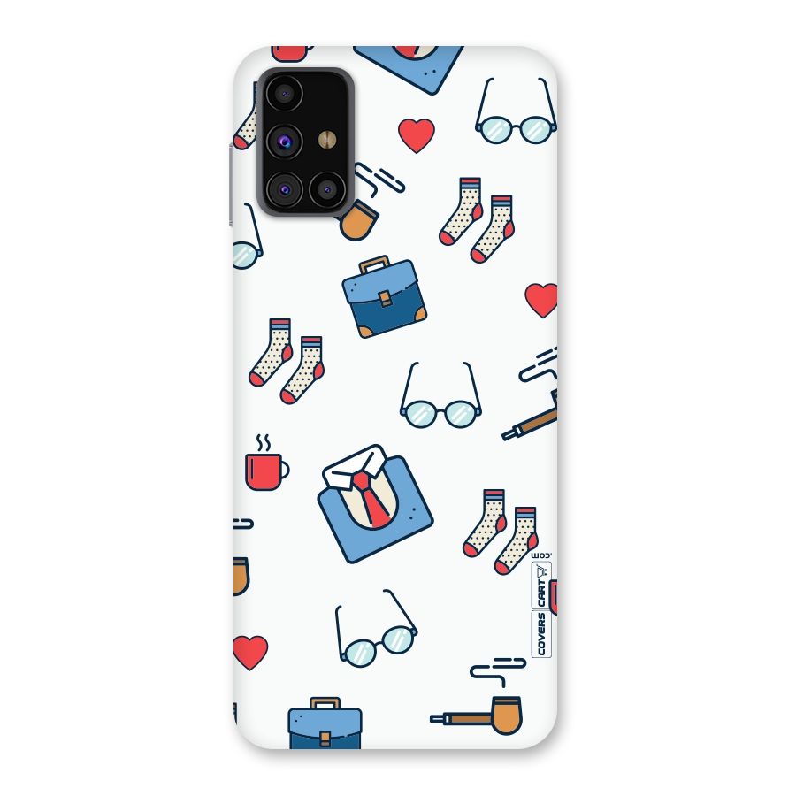 Shirt Spectacles Pattern Back Case for Galaxy M31s