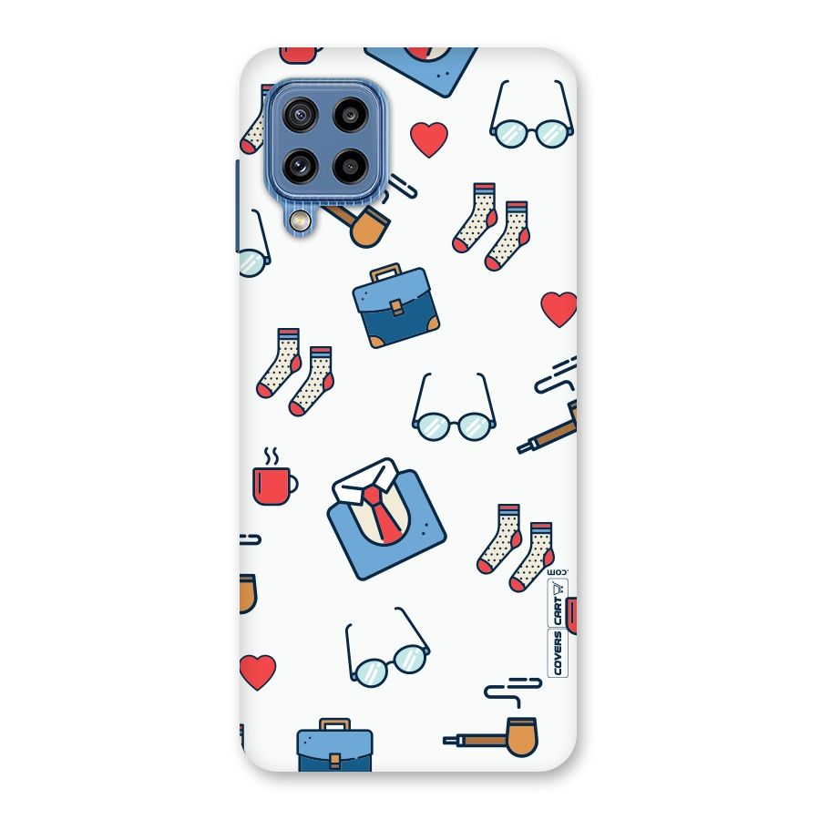 Shirt Spectacles Pattern Back Case for Galaxy M32