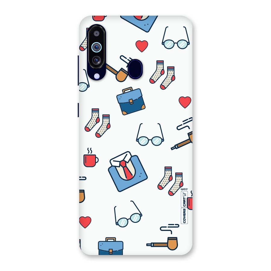 Shirt Spectacles Pattern Back Case for Galaxy M40