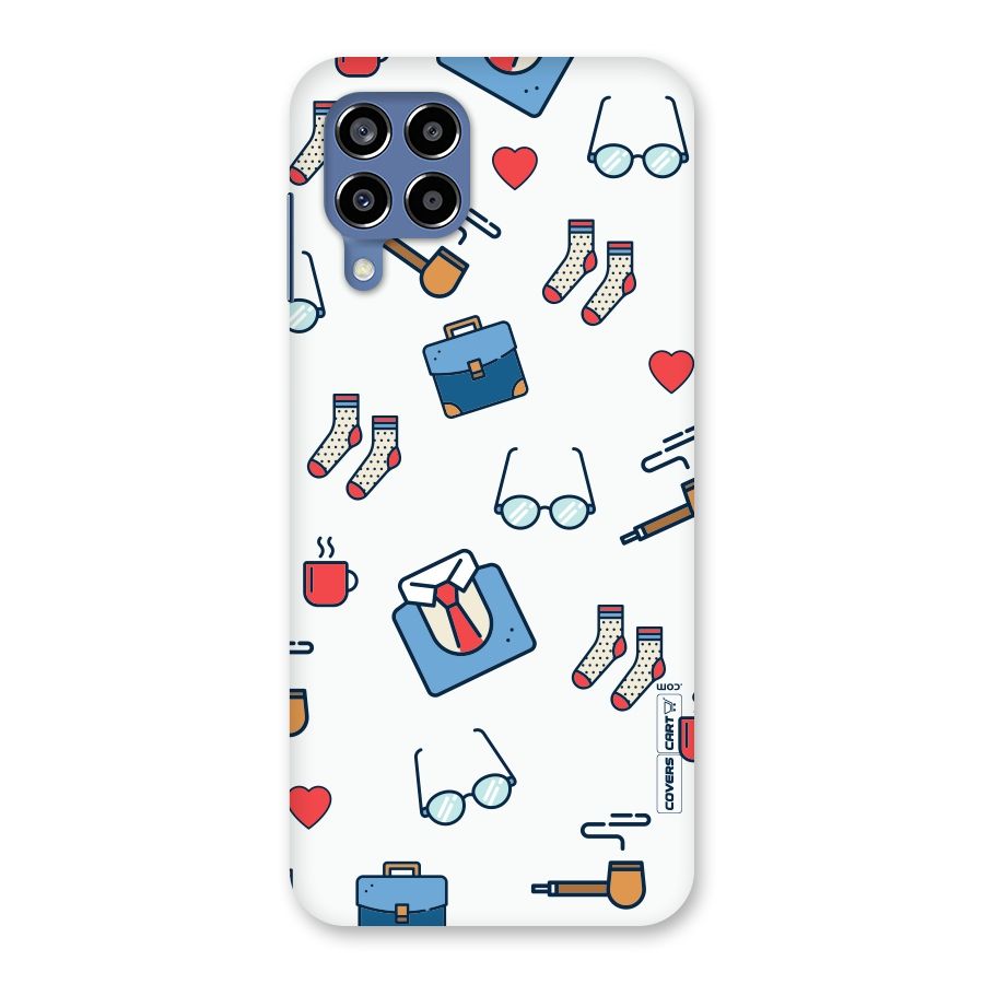 Shirt Spectacles Pattern Back Case for Galaxy M53 5G