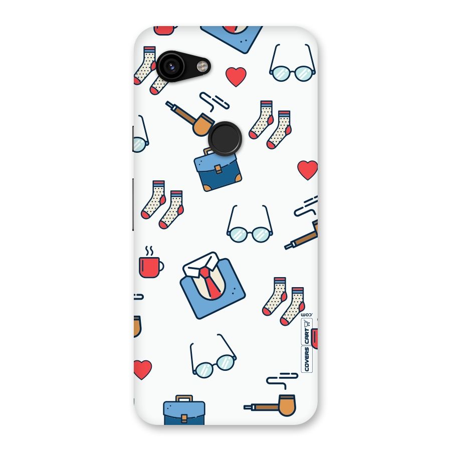 Shirt Spectacles Pattern Back Case for Google Pixel 3a