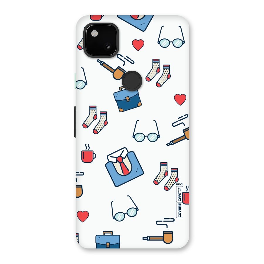 Shirt Spectacles Pattern Back Case for Google Pixel 4a