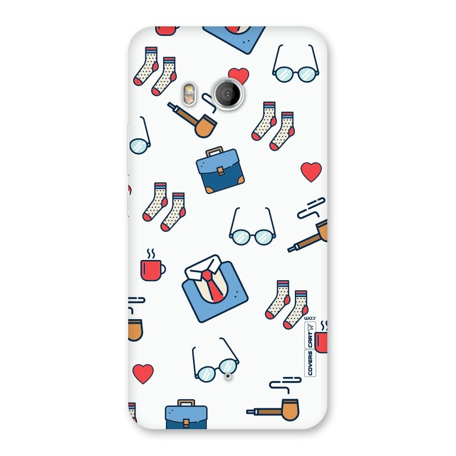 Shirt Spectacles Pattern Back Case for HTC U11