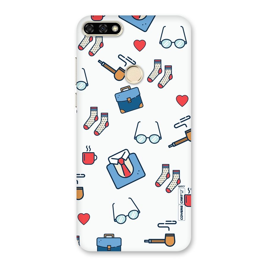Shirt Spectacles Pattern Back Case for Honor 7A
