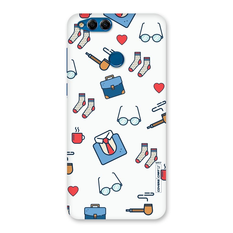Shirt Spectacles Pattern Back Case for Honor 7X
