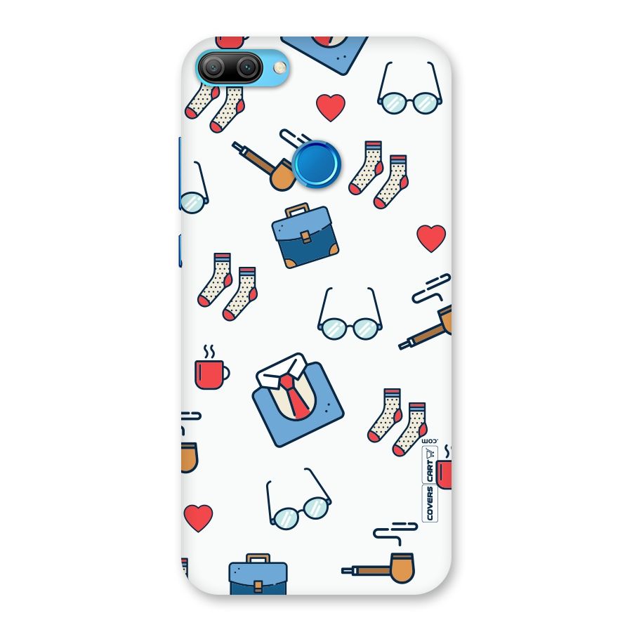 Shirt Spectacles Pattern Back Case for Honor 9N