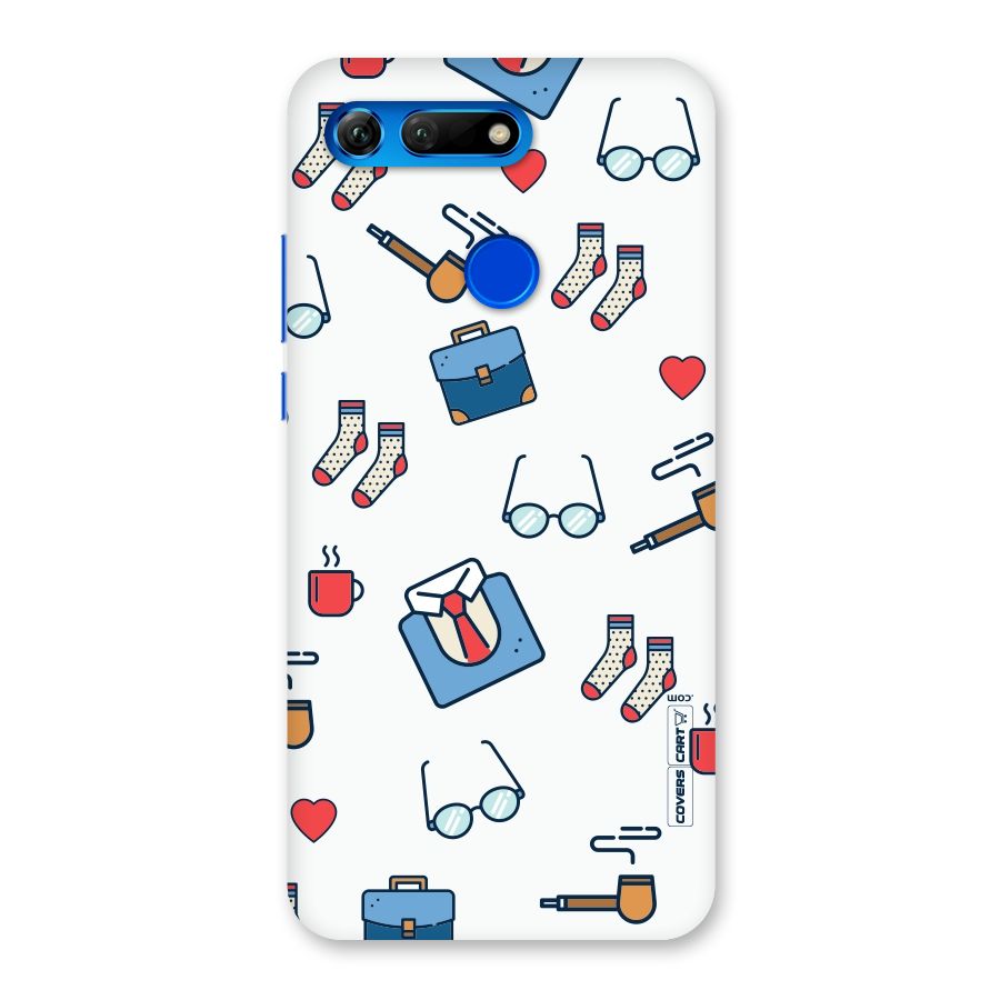 Shirt Spectacles Pattern Back Case for Honor View 20