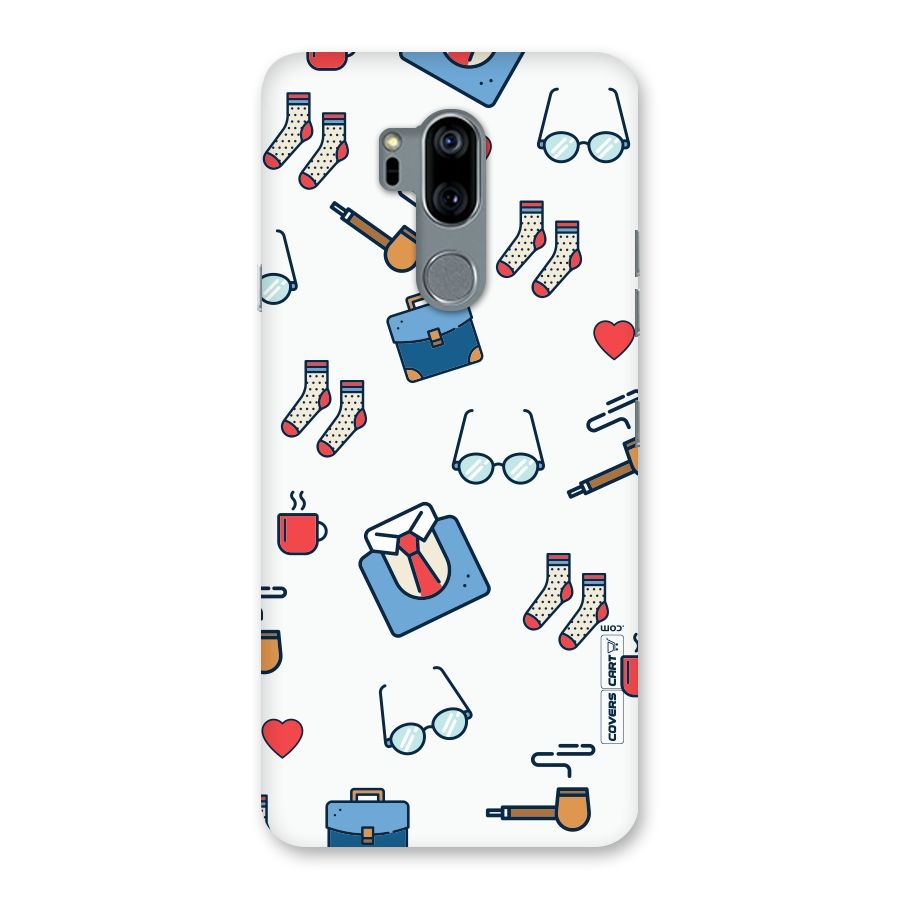 Shirt Spectacles Pattern Back Case for LG G7
