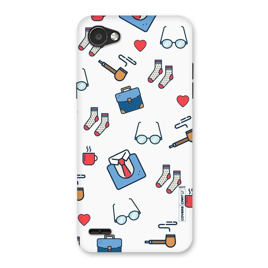 Shirt Spectacles Pattern Back Case for LG Q6