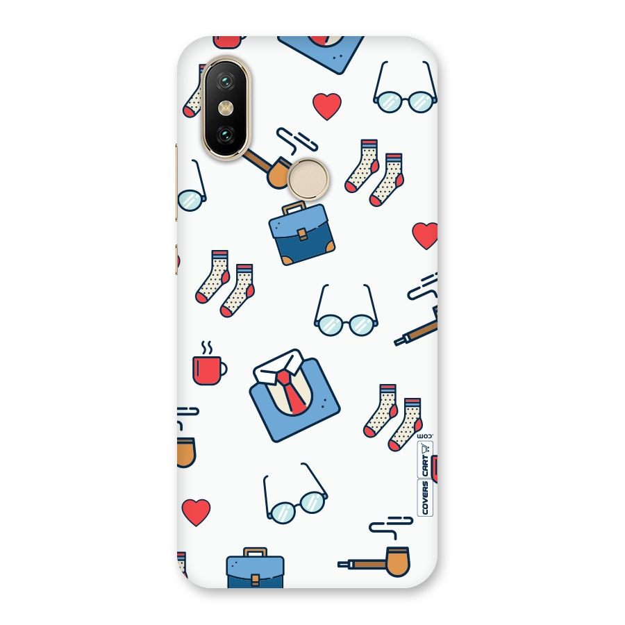 Shirt Spectacles Pattern Back Case for Mi A2