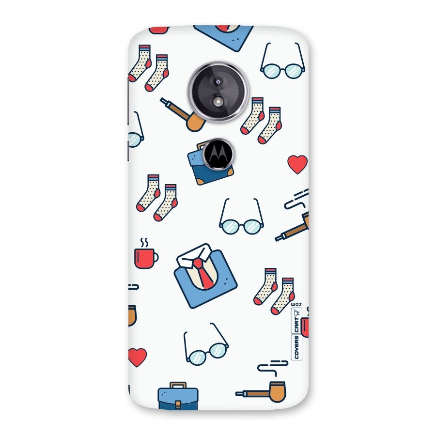 Shirt Spectacles Pattern Back Case for Moto E5