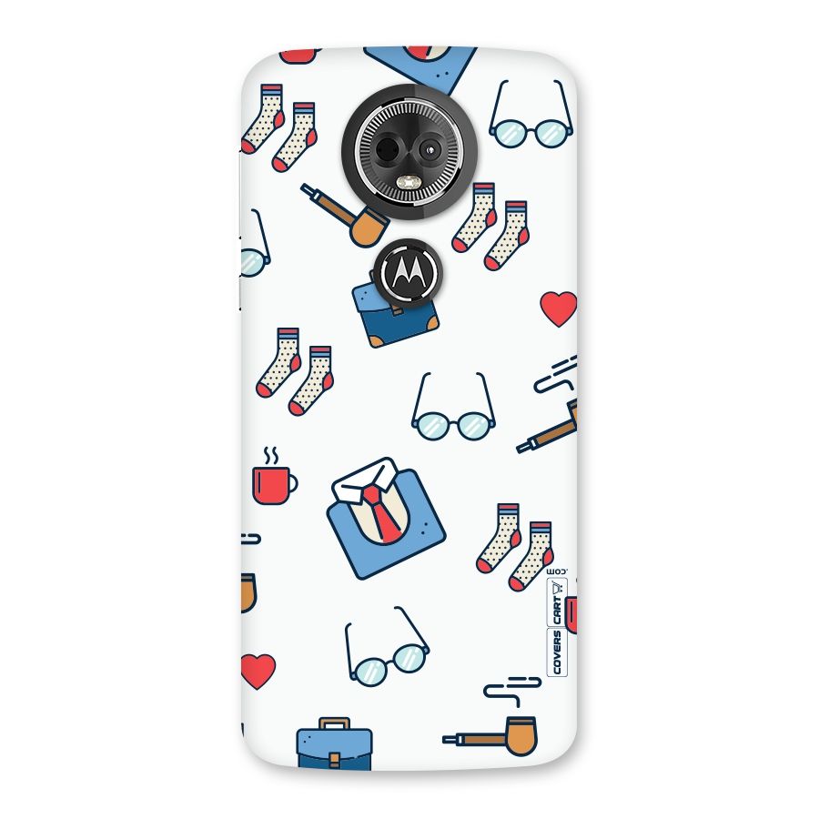 Shirt Spectacles Pattern Back Case for Moto E5 Plus