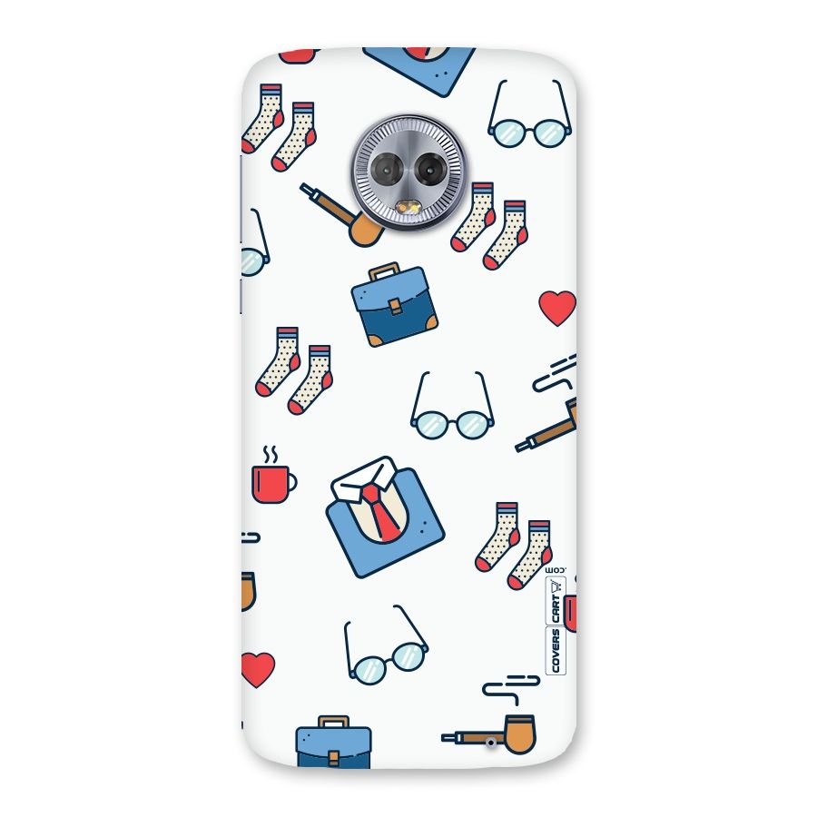 Shirt Spectacles Pattern Back Case for Moto G6 Plus