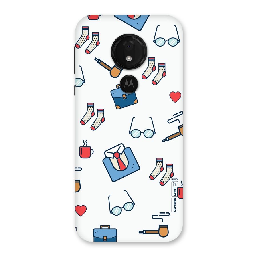 Shirt Spectacles Pattern Back Case for Moto G7 Power