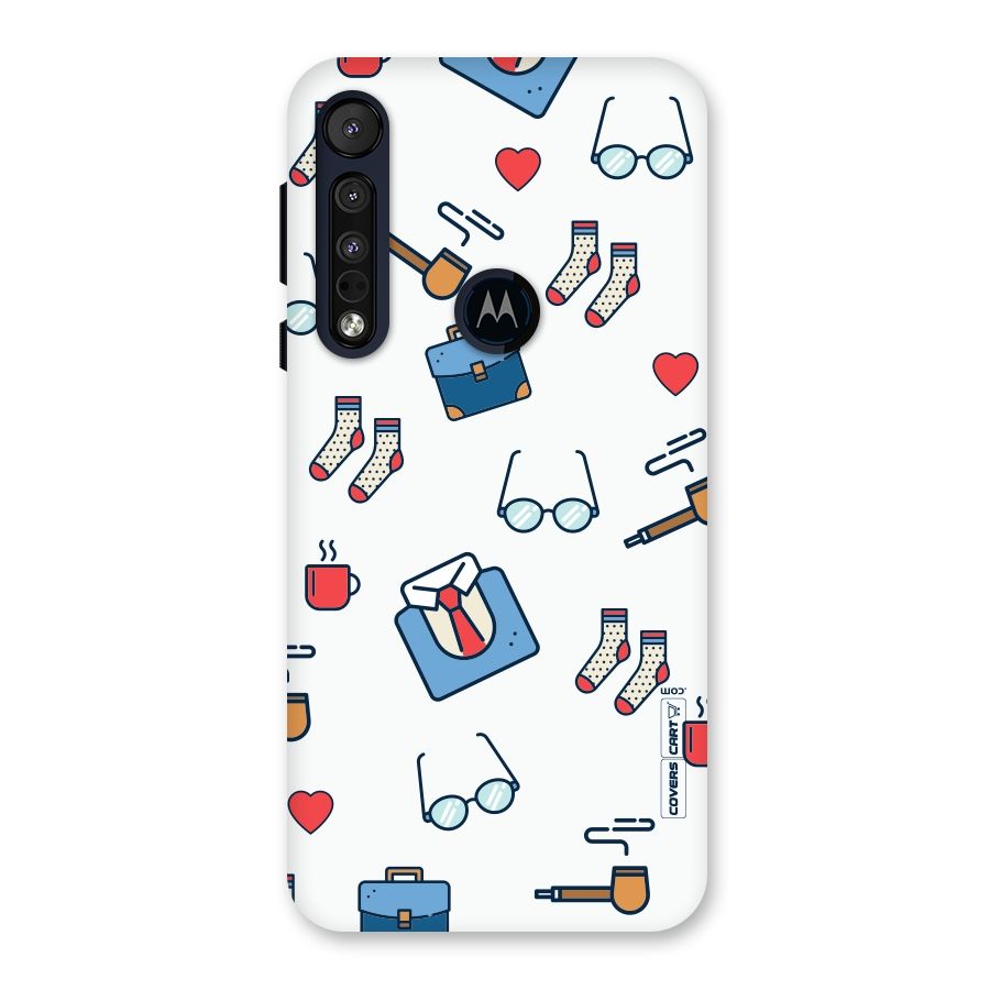 Shirt Spectacles Pattern Back Case for Motorola One Macro