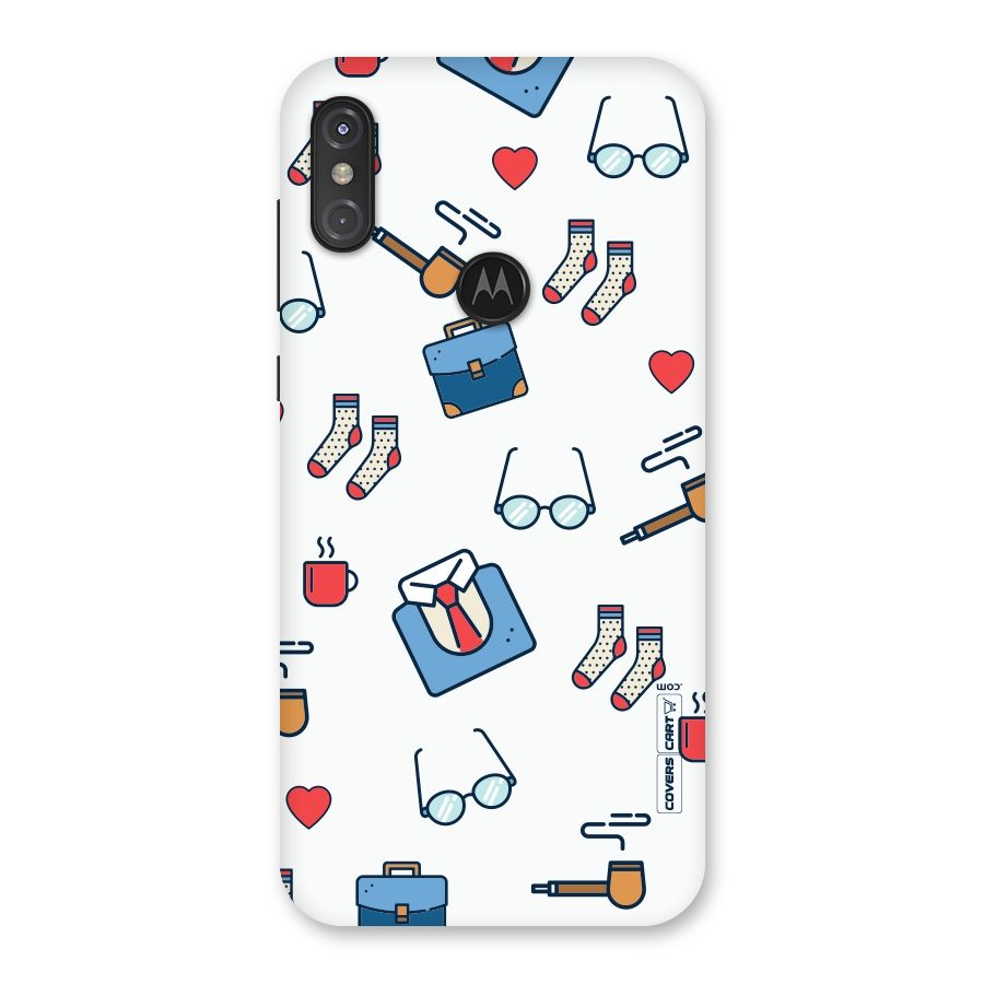 Shirt Spectacles Pattern Back Case for Motorola One Power