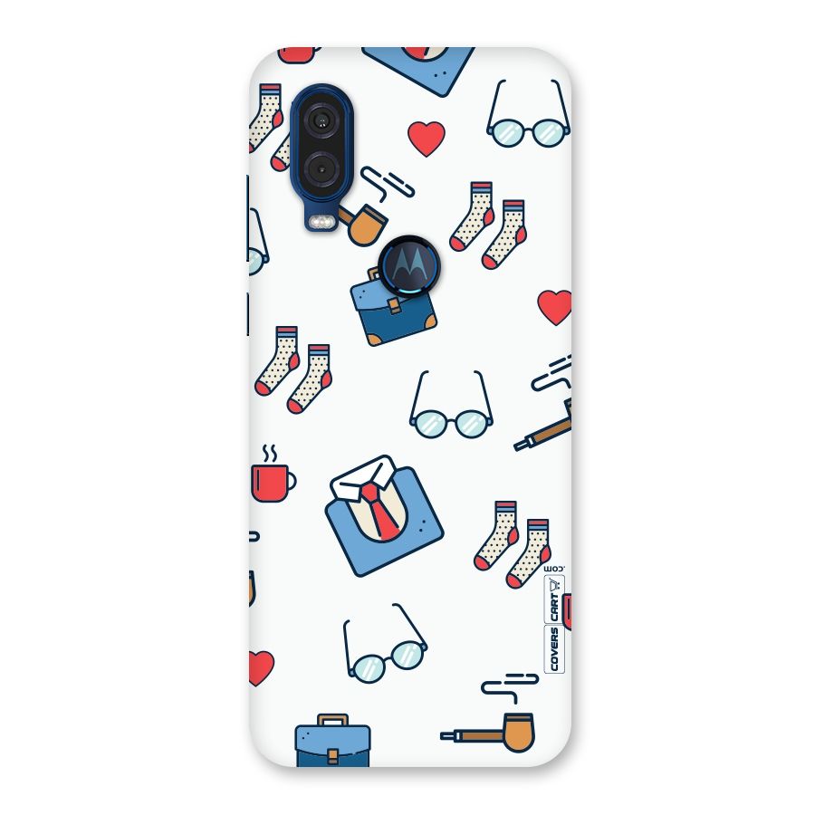 Shirt Spectacles Pattern Back Case for Motorola One Vision