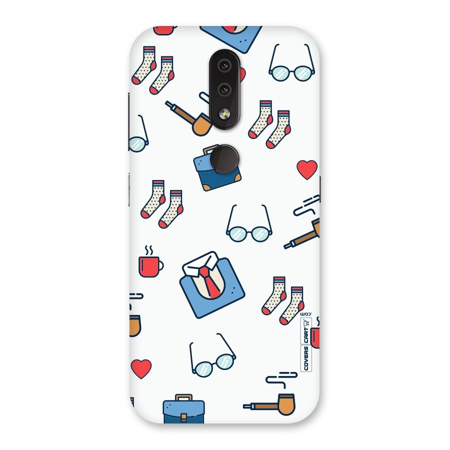 Shirt Spectacles Pattern Back Case for Nokia 4.2