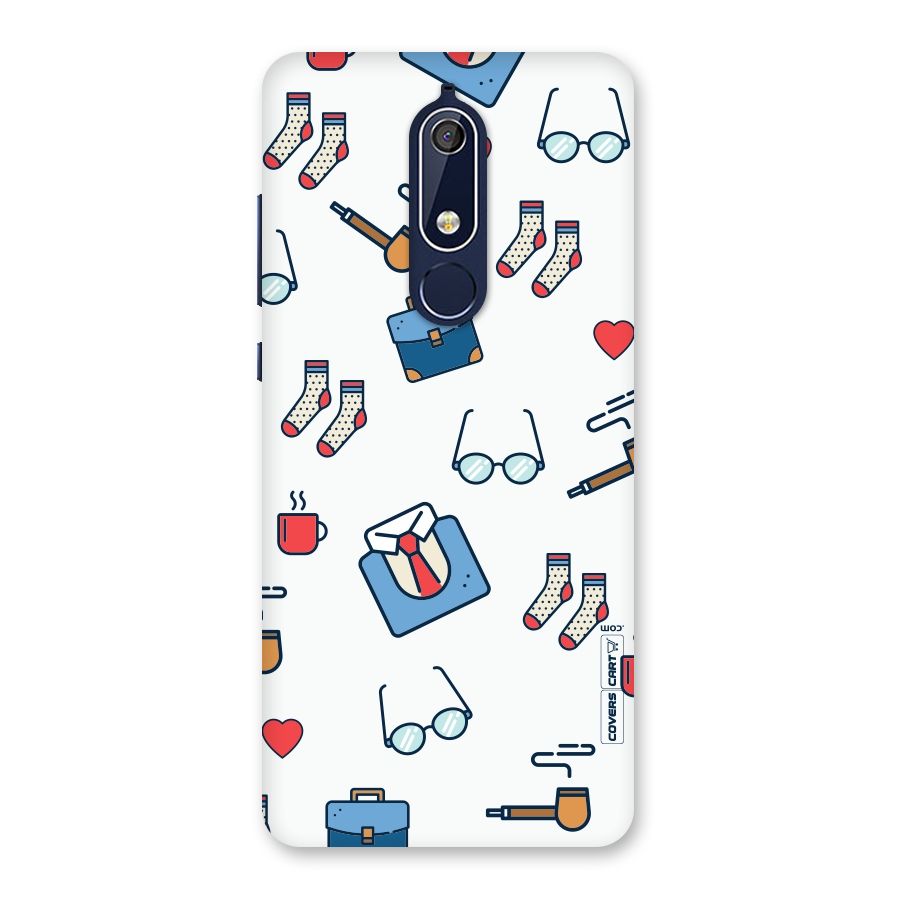 Shirt Spectacles Pattern Back Case for Nokia 5.1