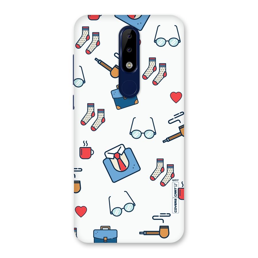 Shirt Spectacles Pattern Back Case for Nokia 5.1 Plus
