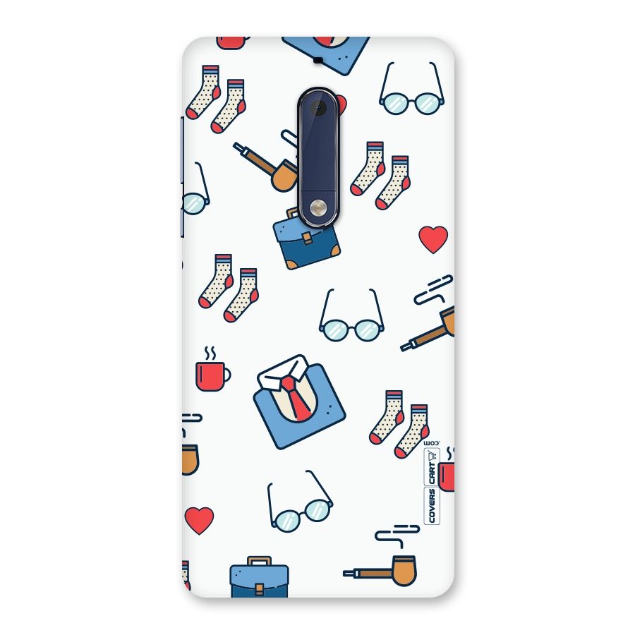 Shirt Spectacles Pattern Back Case for Nokia 5