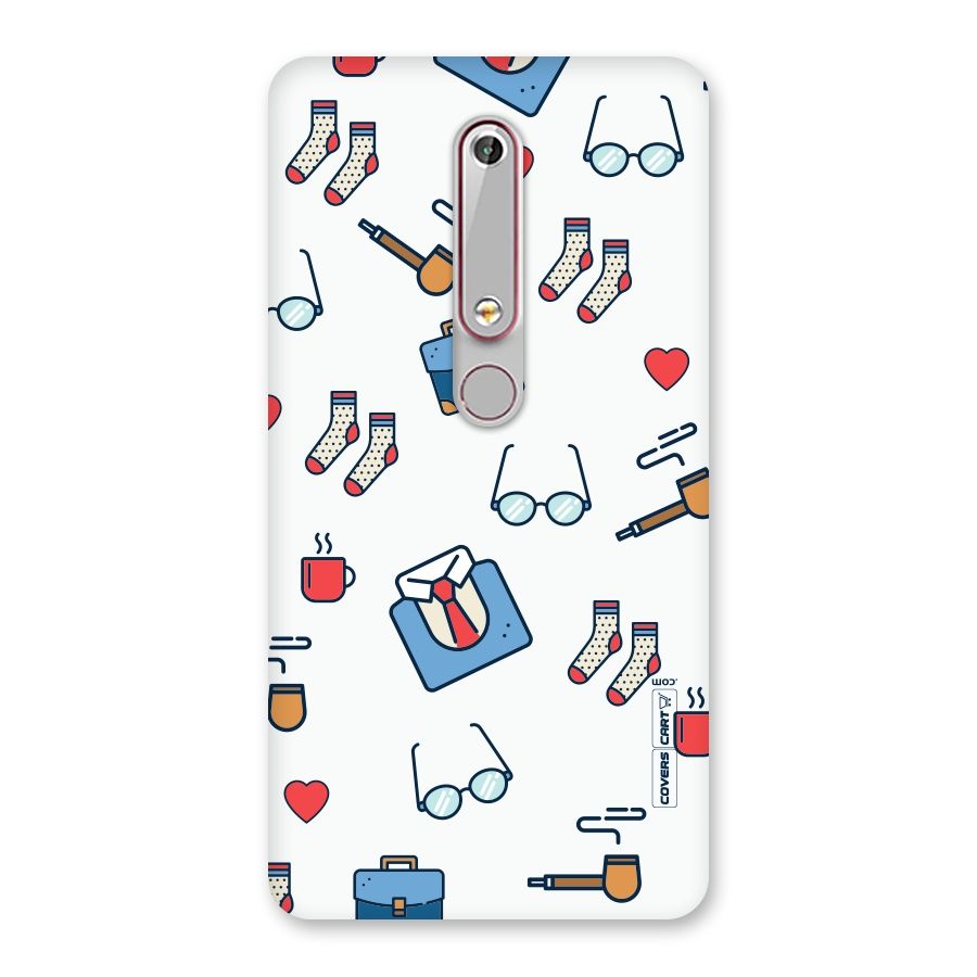 Shirt Spectacles Pattern Back Case for Nokia 6.1