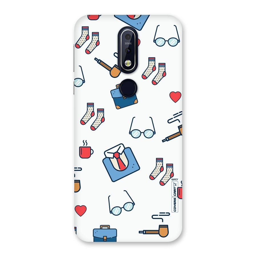 Shirt Spectacles Pattern Back Case for Nokia 7.1