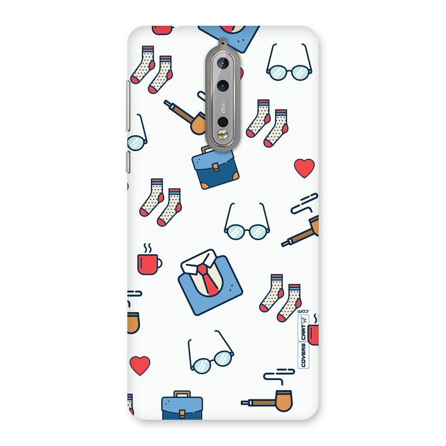 Shirt Spectacles Pattern Back Case for Nokia 8