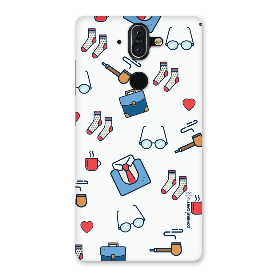 Shirt Spectacles Pattern Back Case for Nokia 8 Sirocco