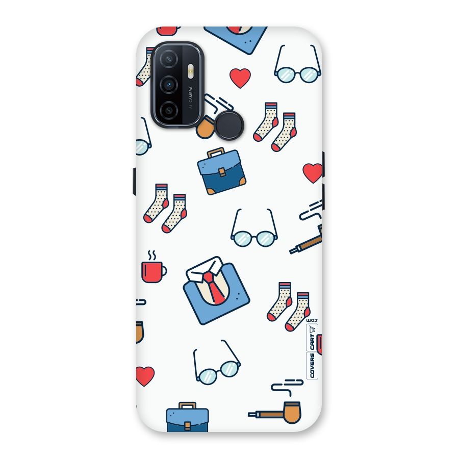 Shirt Spectacles Pattern Back Case for Oppo A32