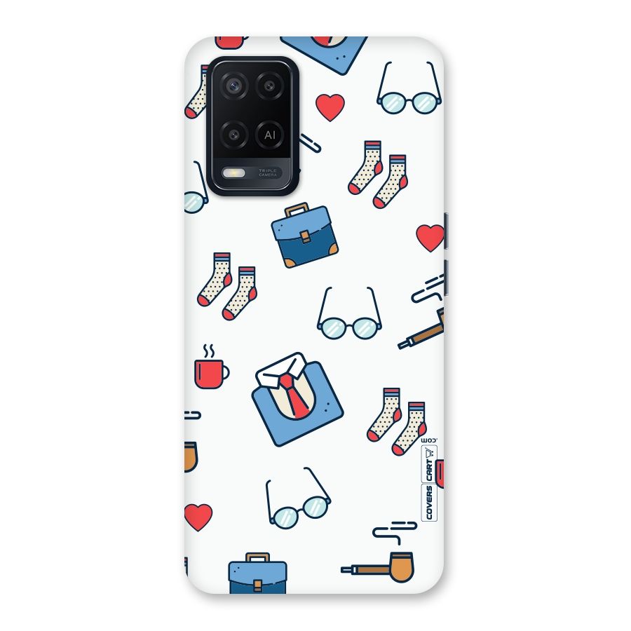 Shirt Spectacles Pattern Back Case for Oppo A54