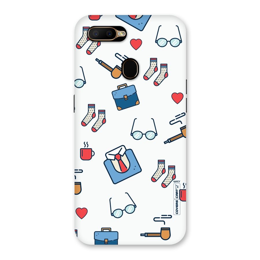 Shirt Spectacles Pattern Back Case for Oppo A5s