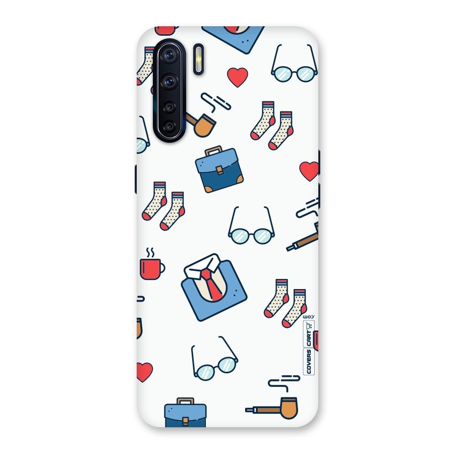 Shirt Spectacles Pattern Back Case for Oppo F15