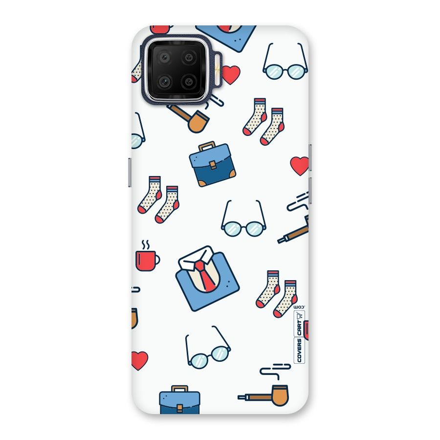 Shirt Spectacles Pattern Back Case for Oppo F17