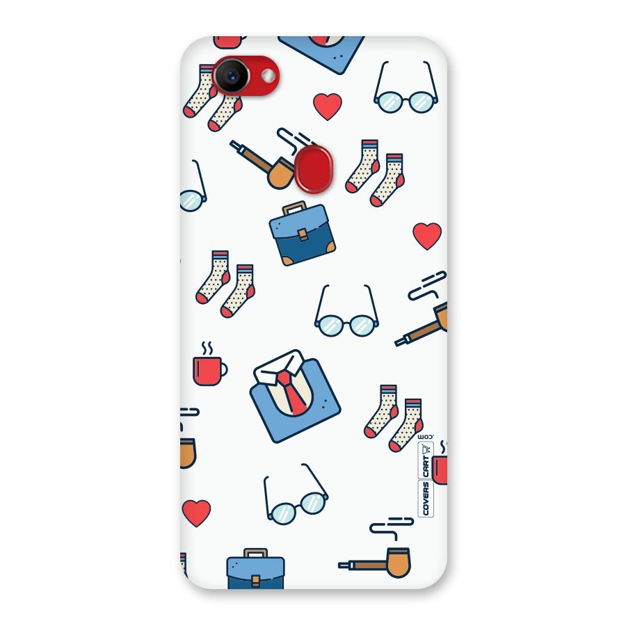 Shirt Spectacles Pattern Back Case for Oppo F7