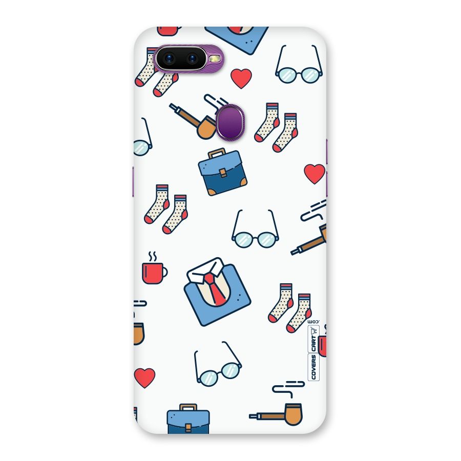 Shirt Spectacles Pattern Back Case for Oppo F9