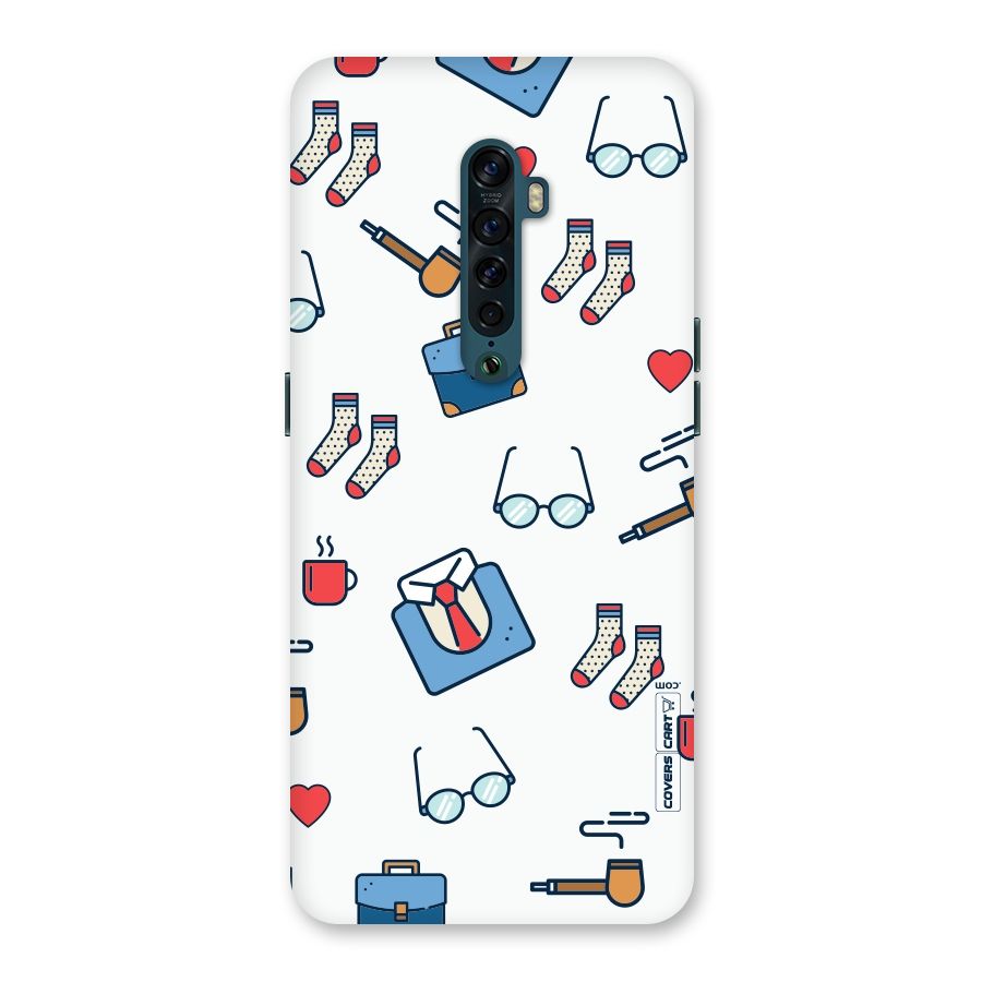 Shirt Spectacles Pattern Back Case for Oppo Reno2