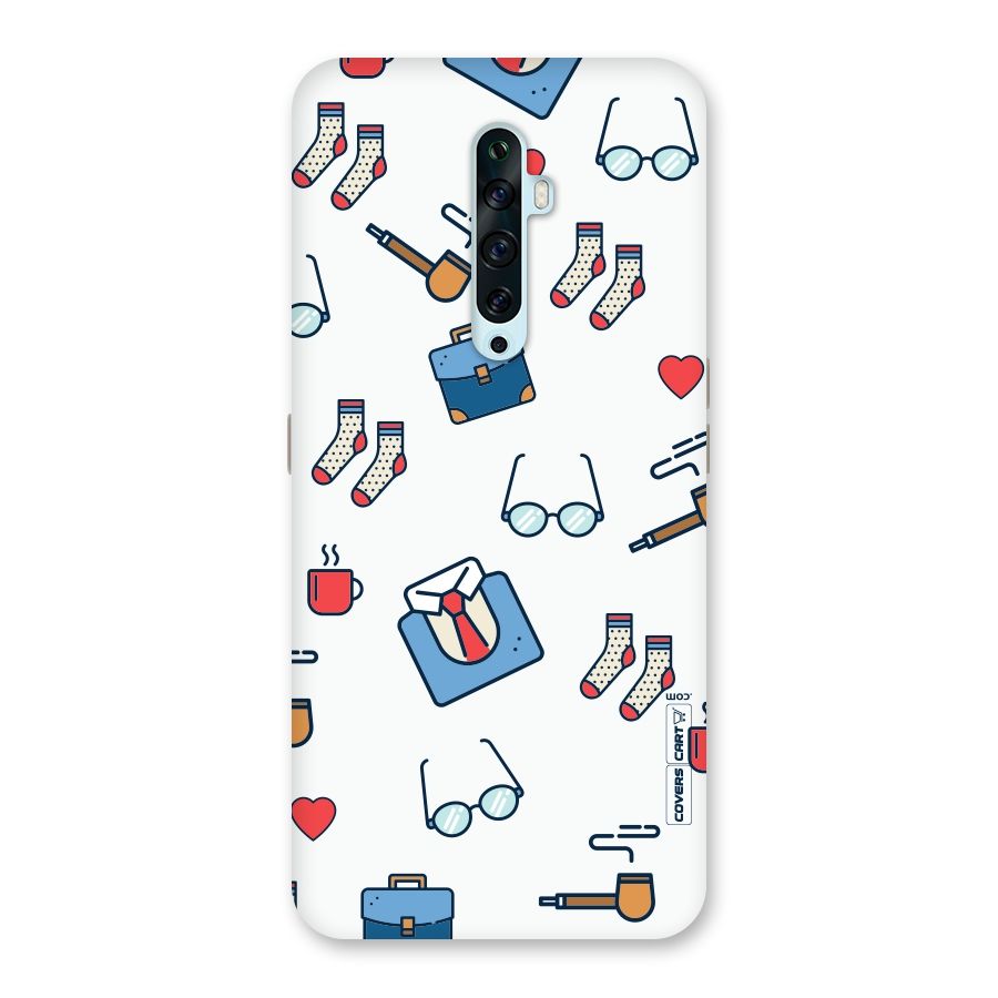 Shirt Spectacles Pattern Back Case for Oppo Reno2 Z