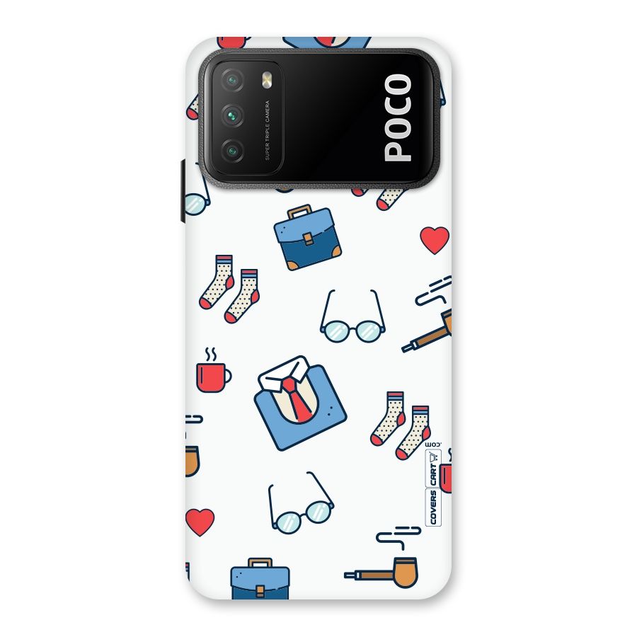 Shirt Spectacles Pattern Back Case for Poco M3