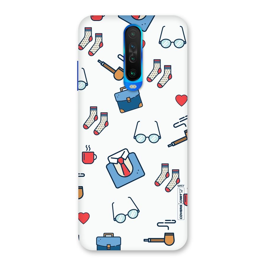 Shirt Spectacles Pattern Back Case for Poco X2