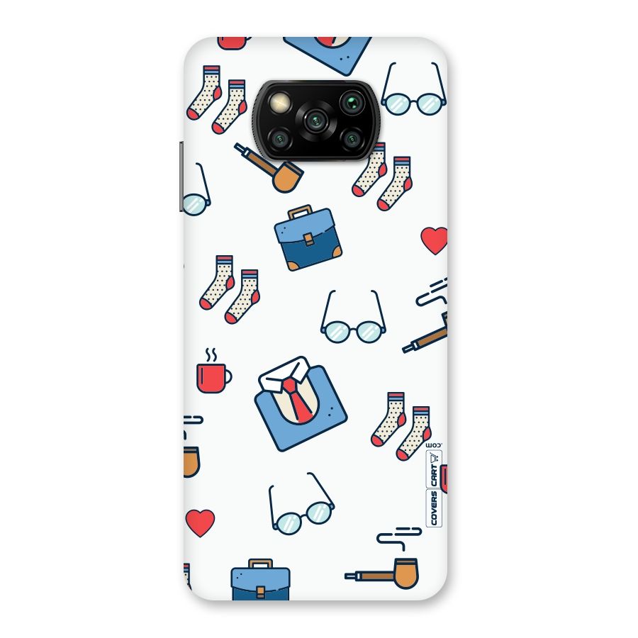 Shirt Spectacles Pattern Back Case for Poco X3