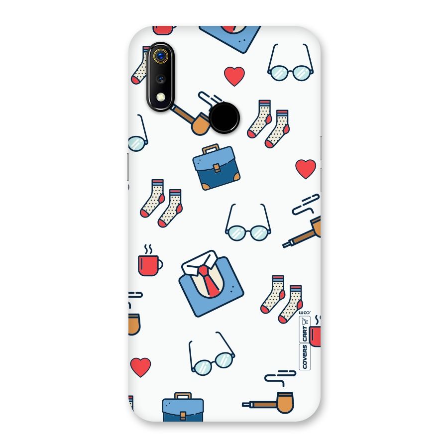 Shirt Spectacles Pattern Back Case for Realme 3