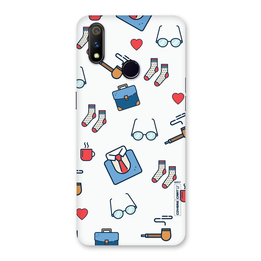 Shirt Spectacles Pattern Back Case for Realme 3 Pro